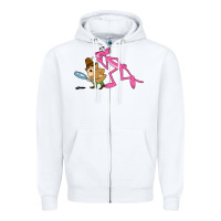 White the pink panther Zipper Hoodie - linhVisuals