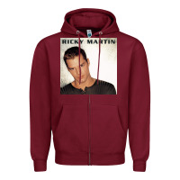 Burgundy ricky martin   ricky martin Zipper Hoodie - linhVisuals
