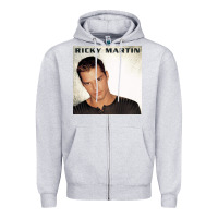 Heather Grey ricky martin   ricky martin Zipper Hoodie - linhVisuals