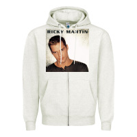 Oatmeal Heather ricky martin   ricky martin Zipper Hoodie - linhVisuals