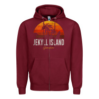 Burgundy jekyll island beach georgia ga palms vacation surf sundown tank top Zipper Hoodie - linhVisuals