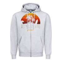 Heather Grey jekyll island beach georgia ga palms vacation surf sundown tank top Zipper Hoodie - linhVisuals