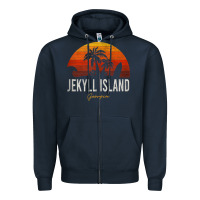 Navy jekyll island beach georgia ga palms vacation surf sundown tank top Zipper Hoodie - linhVisuals
