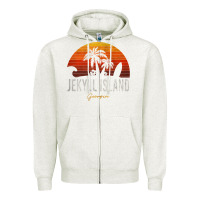 Oatmeal Heather jekyll island beach georgia ga palms vacation surf sundown tank top Zipper Hoodie - linhVisuals