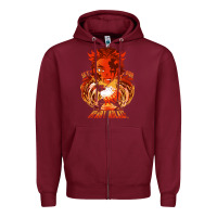 Burgundy set your heart ablaze Zipper Hoodie - linhVisuals