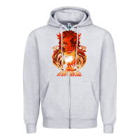 Heather Grey set your heart ablaze Zipper Hoodie - linhVisuals