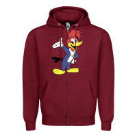 Burgundy woody woodpecker Zipper Hoodie - linhVisuals