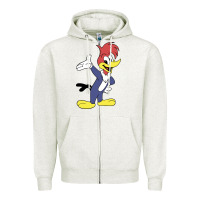 Oatmeal Heather woody woodpecker Zipper Hoodie - linhVisuals