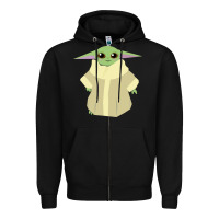 Black Baby Grogu Legend Zipper Hoodie - linhVisuals