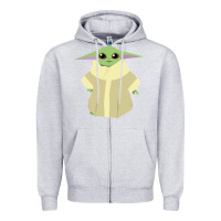 Heather Grey Baby Grogu Legend Zipper Hoodie - linhVisuals