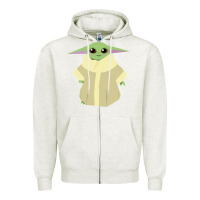 Oatmeal Heather Baby Grogu Legend Zipper Hoodie - linhVisuals