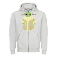 Dove Grey Baby Grogu Legend Zipper Hoodie - linhVisuals