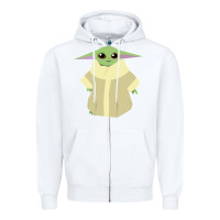 White Baby Grogu Legend Zipper Hoodie - linhVisuals