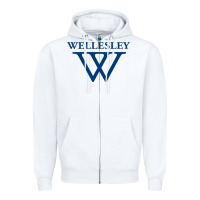 White Wellesley College Zipper Hoodie - linhVisuals