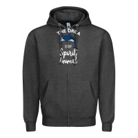 Charcoal Heather orca spirit animal killer whale ocean sea marine funny water raglan ba Zipper Hoodie - linhVisuals