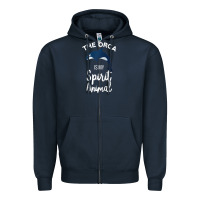 Navy orca spirit animal killer whale ocean sea marine funny water raglan ba Zipper Hoodie - linhVisuals