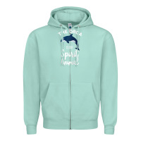 Seafoam orca spirit animal killer whale ocean sea marine funny water raglan ba Zipper Hoodie - linhVisuals