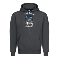 Smoke orca spirit animal killer whale ocean sea marine funny water raglan ba Zipper Hoodie - linhVisuals