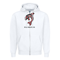 White mill valley, california native american orca killer whale raglan baseb Zipper Hoodie - linhVisuals