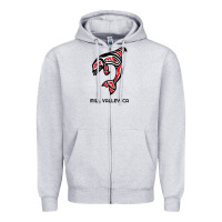 Heather Grey mill valley, california native american orca killer whale raglan baseb Zipper Hoodie - linhVisuals