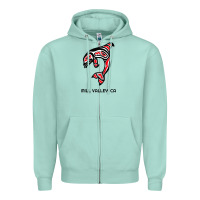 Seafoam mill valley, california native american orca killer whale raglan baseb Zipper Hoodie - linhVisuals