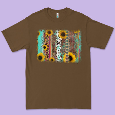 Aztec Leopard Turquoise Sunflower Background Premium Tee Designed By Ranaportraitstore