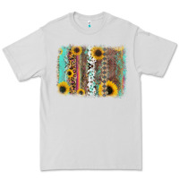 Dove Grey aztec leopard turquoise sunflower background Premium Tee - RanaPortraitStore