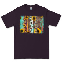 Plum aztec leopard turquoise sunflower background Premium Tee - RanaPortraitStore