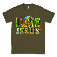 Army Green Love like Jesus Classic Tee - CowGirlArtShop