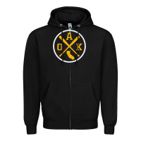 Black retro oakland baseball emblem vintage oak premium Zipper Hoodie - linhVisuals