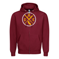 Burgundy retro oakland baseball emblem vintage oak premium Zipper Hoodie - linhVisuals