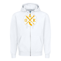 White retro oakland baseball emblem vintage oak premium Zipper Hoodie - linhVisuals