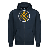 Navy retro oakland baseball emblem vintage oak premium Zipper Hoodie - linhVisuals