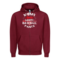 Burgundy moms against white baseball pants sport lover mothers day Zipper Hoodie - linhVisuals