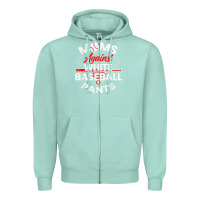 Seafoam moms against white baseball pants sport lover mothers day Zipper Hoodie - linhVisuals