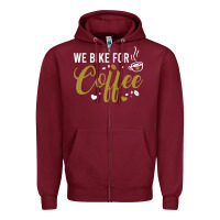 Burgundy we bike for coffee t shirt Zipper Hoodie - linhVisuals