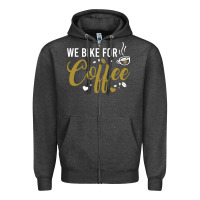 Charcoal Heather we bike for coffee t shirt Zipper Hoodie - linhVisuals