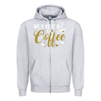 Heather Grey we bike for coffee t shirt Zipper Hoodie - linhVisuals