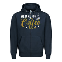 Navy we bike for coffee t shirt Zipper Hoodie - linhVisuals