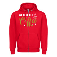 Red we bike for coffee t shirt Zipper Hoodie - linhVisuals