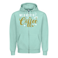 Seafoam we bike for coffee t shirt Zipper Hoodie - linhVisuals