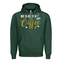 Sports Green we bike for coffee t shirt Zipper Hoodie - linhVisuals