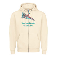 Sandshell san juan islands upward orca killer whale native american raglan baseb Zipper Hoodie - linhVisuals