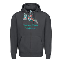 Smoke san juan islands upward orca killer whale native american raglan baseb Zipper Hoodie - linhVisuals