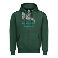 Sports Green san juan islands upward orca killer whale native american raglan baseb Zipper Hoodie - linhVisuals