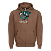 Chestnut sitka alaska native american tribal orca killer whale raglan baseball Zipper Hoodie - linhVisuals