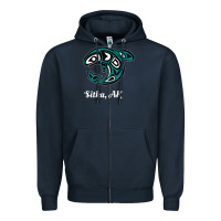 Navy sitka alaska native american tribal orca killer whale raglan baseball Zipper Hoodie - linhVisuals