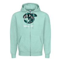Seafoam sitka alaska native american tribal orca killer whale raglan baseball Zipper Hoodie - linhVisuals