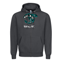 Smoke sitka alaska native american tribal orca killer whale raglan baseball Zipper Hoodie - linhVisuals