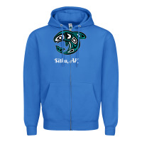 True Royal sitka alaska native american tribal orca killer whale raglan baseball Zipper Hoodie - linhVisuals